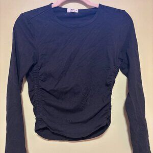 NWOT Ardene Black Ruched Long Sleeve Top